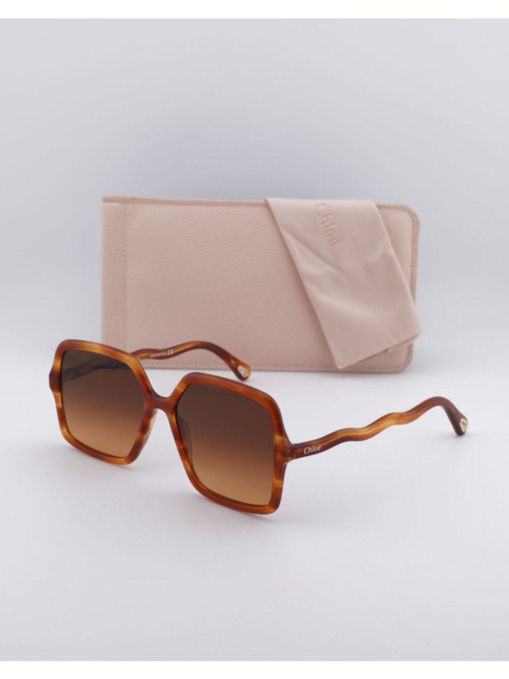 Chloe CH0086S 002 Women Square Sunglasses - Havana / Brown